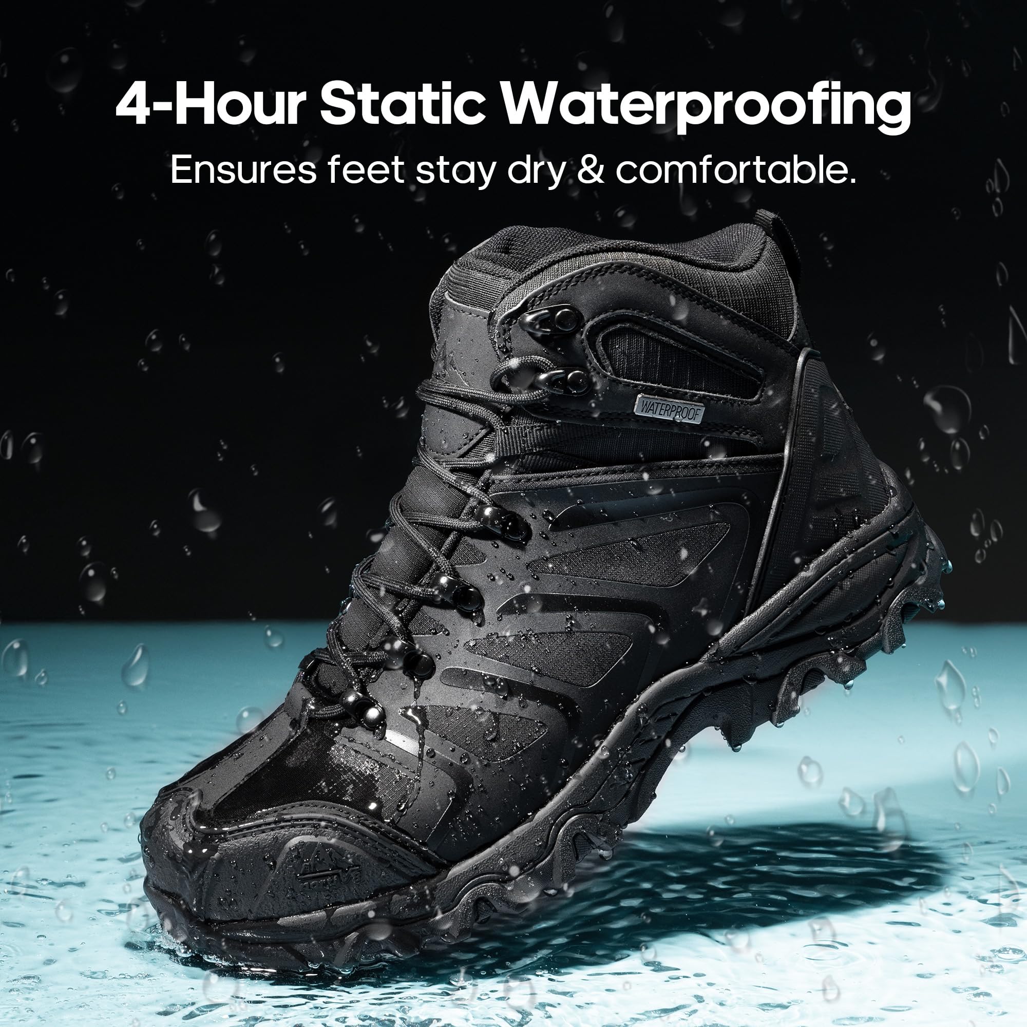 NORTIV 8 Waterproof Work Boots for Men Steel Toe Safety Construction Boots