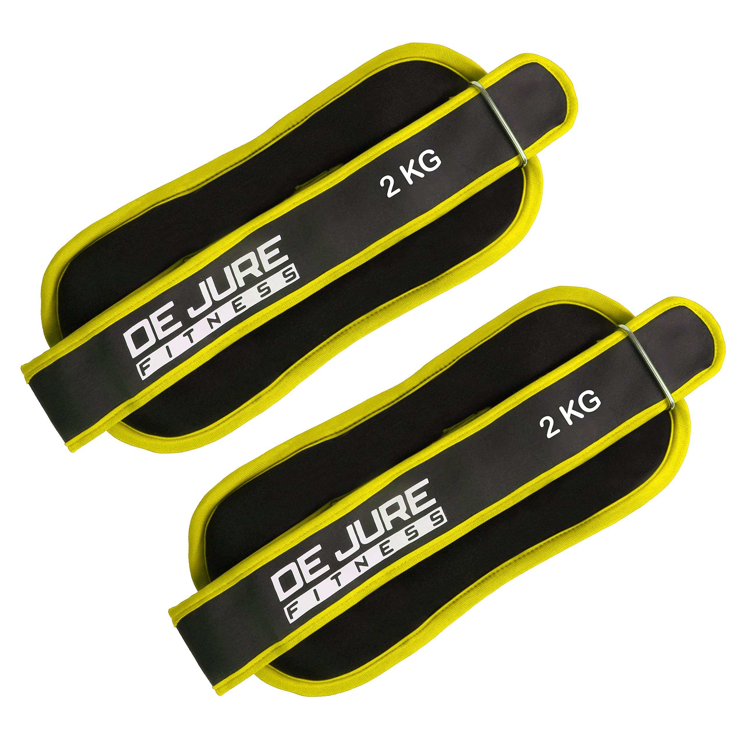 DE JURE FITNESS Ankle Weight/Wrist Weight Yellow Black 2KG Pair (2kgX2pcs)