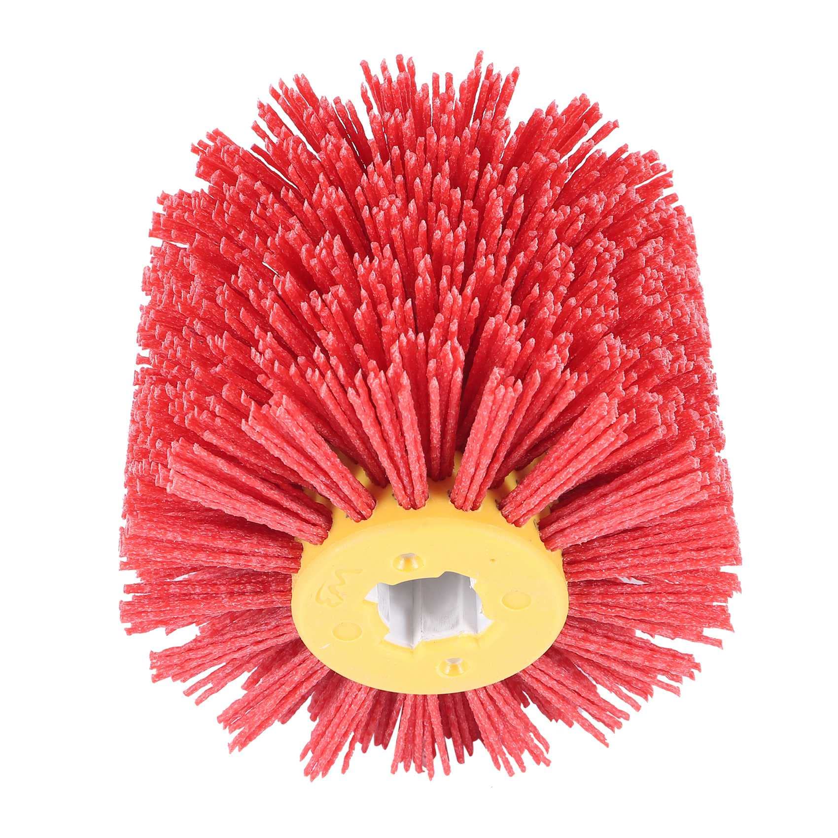 Littimoon Red Abrasive Wire Drum Brushes Deburring Polishing Buffing Wheel for Furniture Wood Angle Grinder Adapter