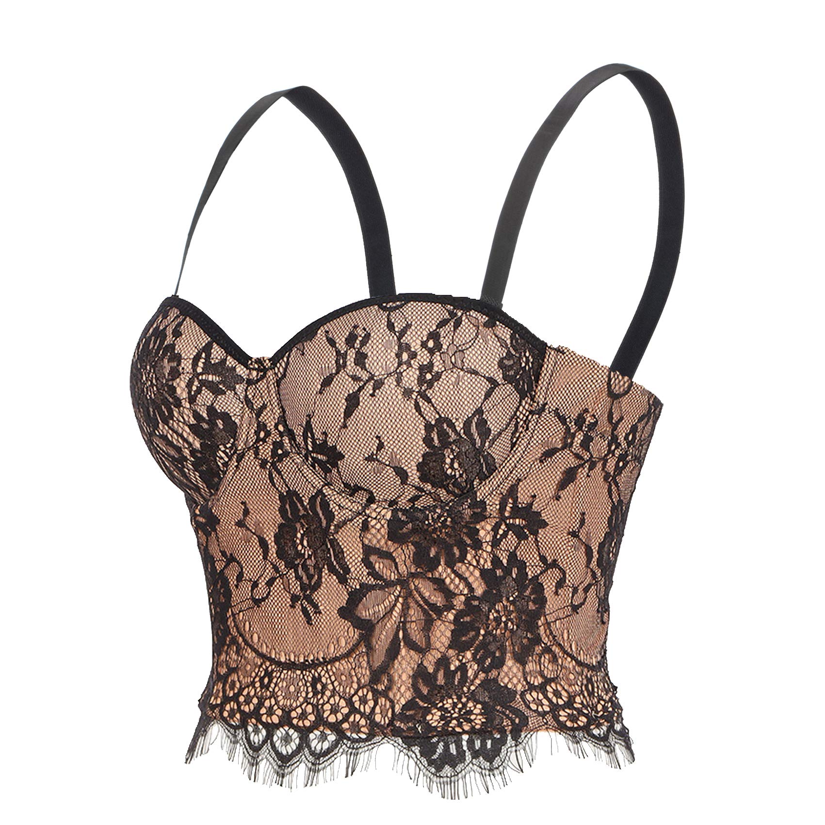 Donne con Reggiseno Corsetto Shapewear Top Ricamato Tracolla Regolabile Corset Bustier Bra