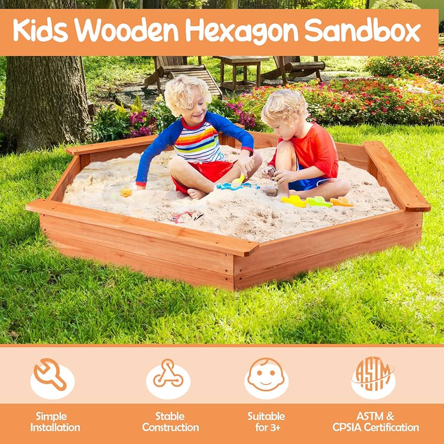 Amazon.co.jp: HONEY JOY カバー付きサンドボックス シダー