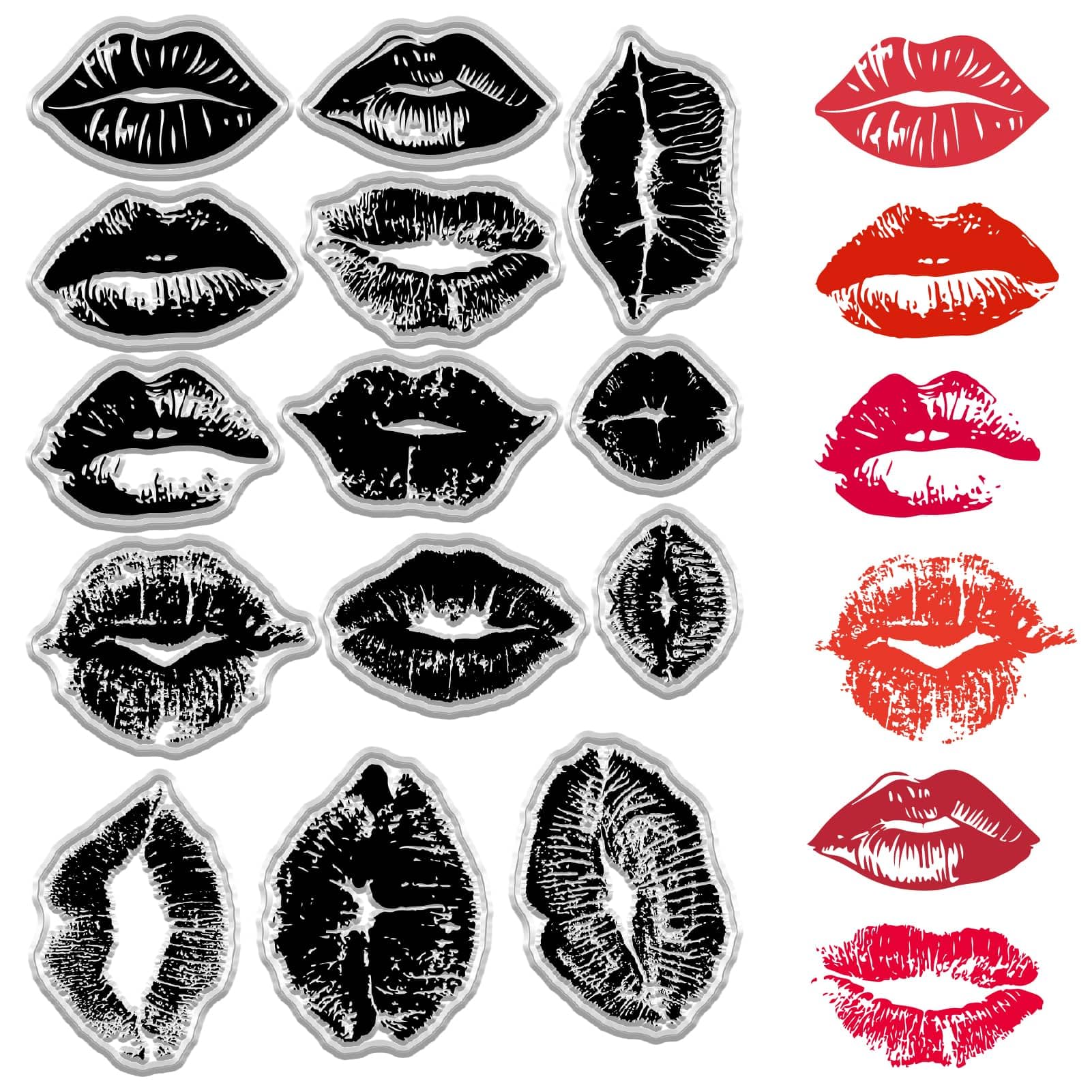 CRASPIRELip Clear Stamps Kiss Lips Love Valentines Day Rubber Silicone Stamp Decorative Reusable Seals Stamps for DIY Card Making Handmade Journaling Scrapbooking Photo Album Notebook Decorations