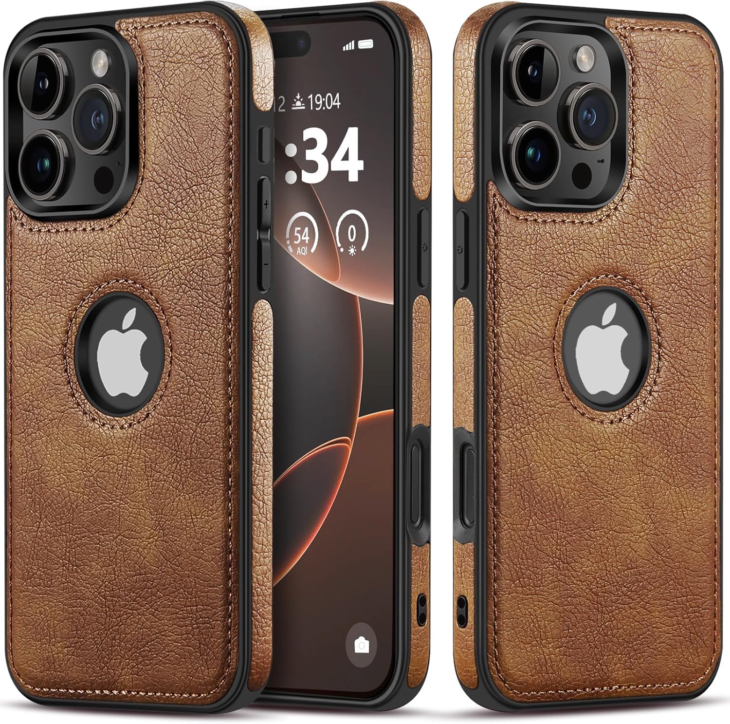 MAGICHUB iPhone 16 Pro Case Slim Premium Vegan Leather Classic