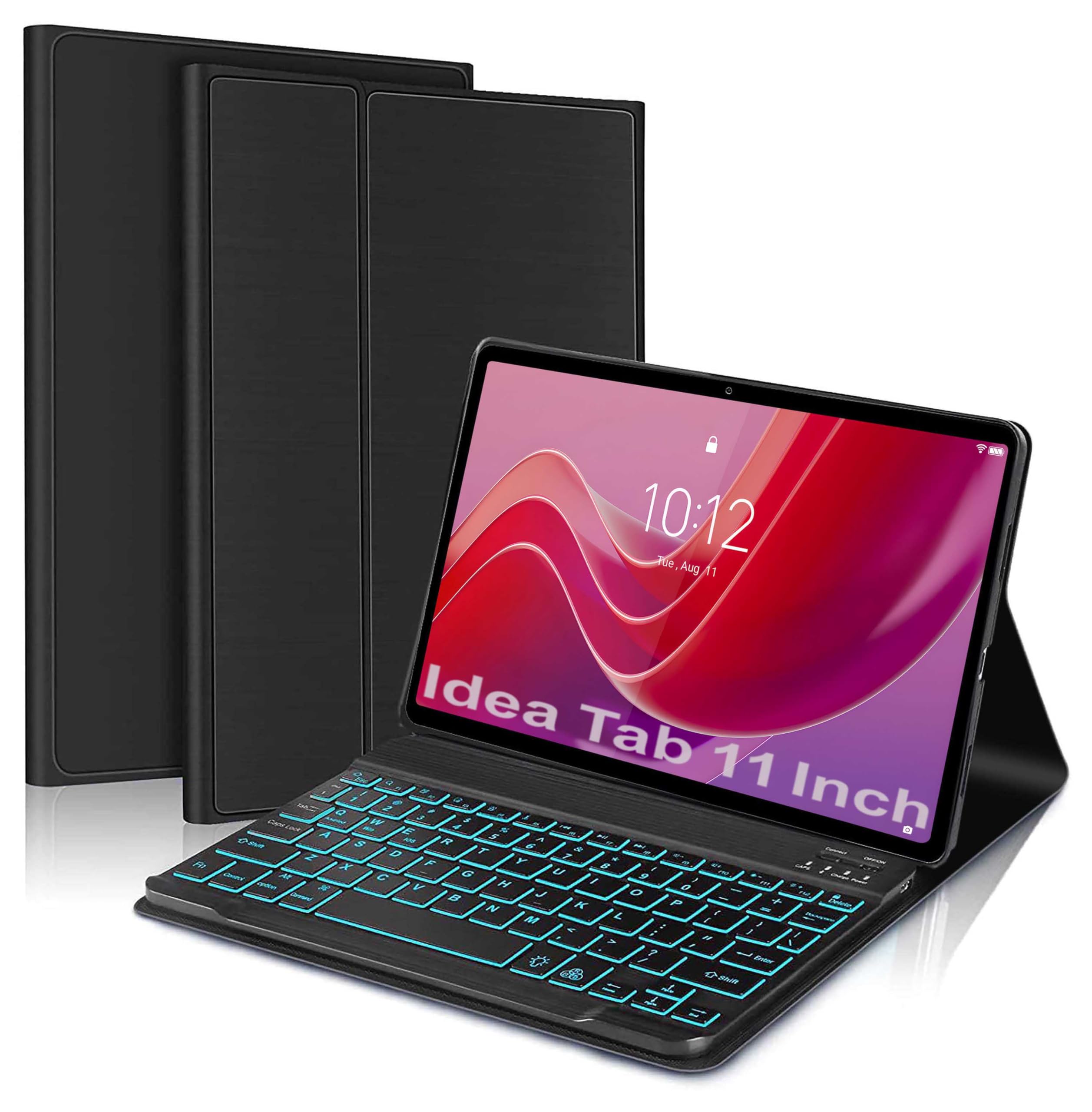 ProElite Keyboard case for Lenovo idea Tab 11 inch 2025, Magnetic Detachable Wireless Bluetooth Keyboard for Lenovo idea Tab 11 inch 2025 [Built-in 7-Colors Backlit], Black-image-36
