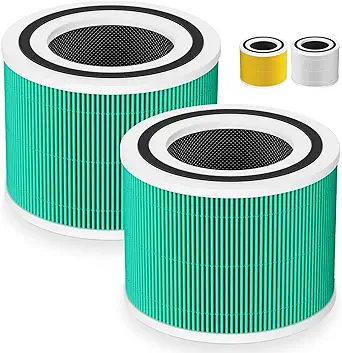 Core 300 Toxin Absorber Replacement Filter for LEVOIT Core 300/ Core 300S/ Core 300-P/Core 300S-P/Core P350 Air Purifi-ers, 3-IN-1 HEPA Filter, Compared to Part# Core 300-RF, Green (2 Pack)