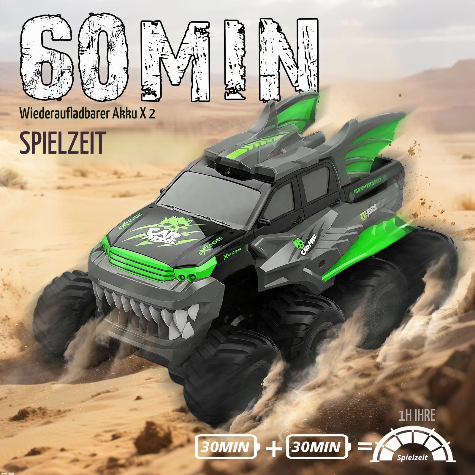 Ferngesteuertes Amphibienfahrzeug 8WD RC Auto: Geländegängig 2,4GHz Outdoor | Für Kinder ab 4 Jahren & Erwachsene,Geschenk für Weihnachten und Geburtstag,Wasser- und landtauglich, robustes Design
