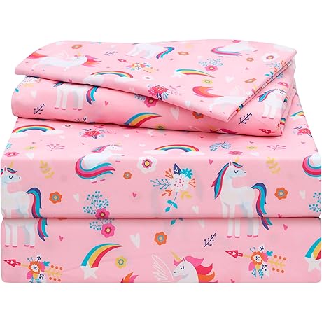 Joiedomi Kids Twin Sheet Set Unicorn: Dreamy Slumber for Little Ones