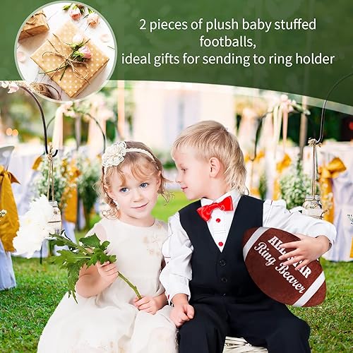 Miniatura 5 de Deekin 2 piezas de 12 pulgadas All Star Ring Bearer Football Plush Baby Football Stuffed Fluffy Toddler Thank You Regalo de boda para niños y niñas