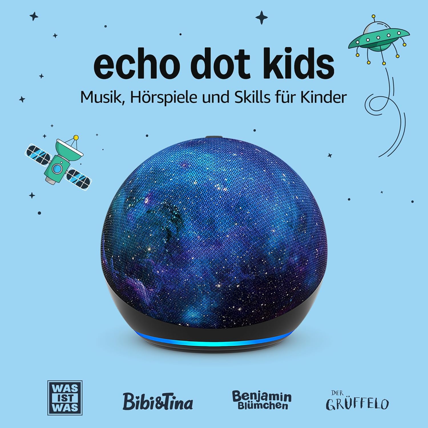 Echo Dot Kids (Neueste Generation) | Smarter WLAN- und Bluetooth-Lautsprecher mit Alexa | 1 Jahr Amazon Kids+ inklusive | Sternenstaub