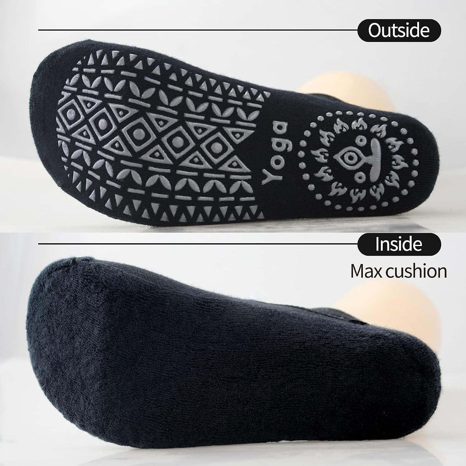 BIOAUM Non Slip Yoga Socks for Women,Anti-Skid Socks for Pilates,Barre,Dance 3-5 Pairs