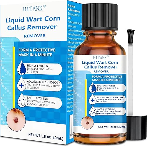 BITANK Removedor de callos de maíz de acción rápida, removedor de verrugas congelado con ácido salicílico para verrugas plantares, congelación de