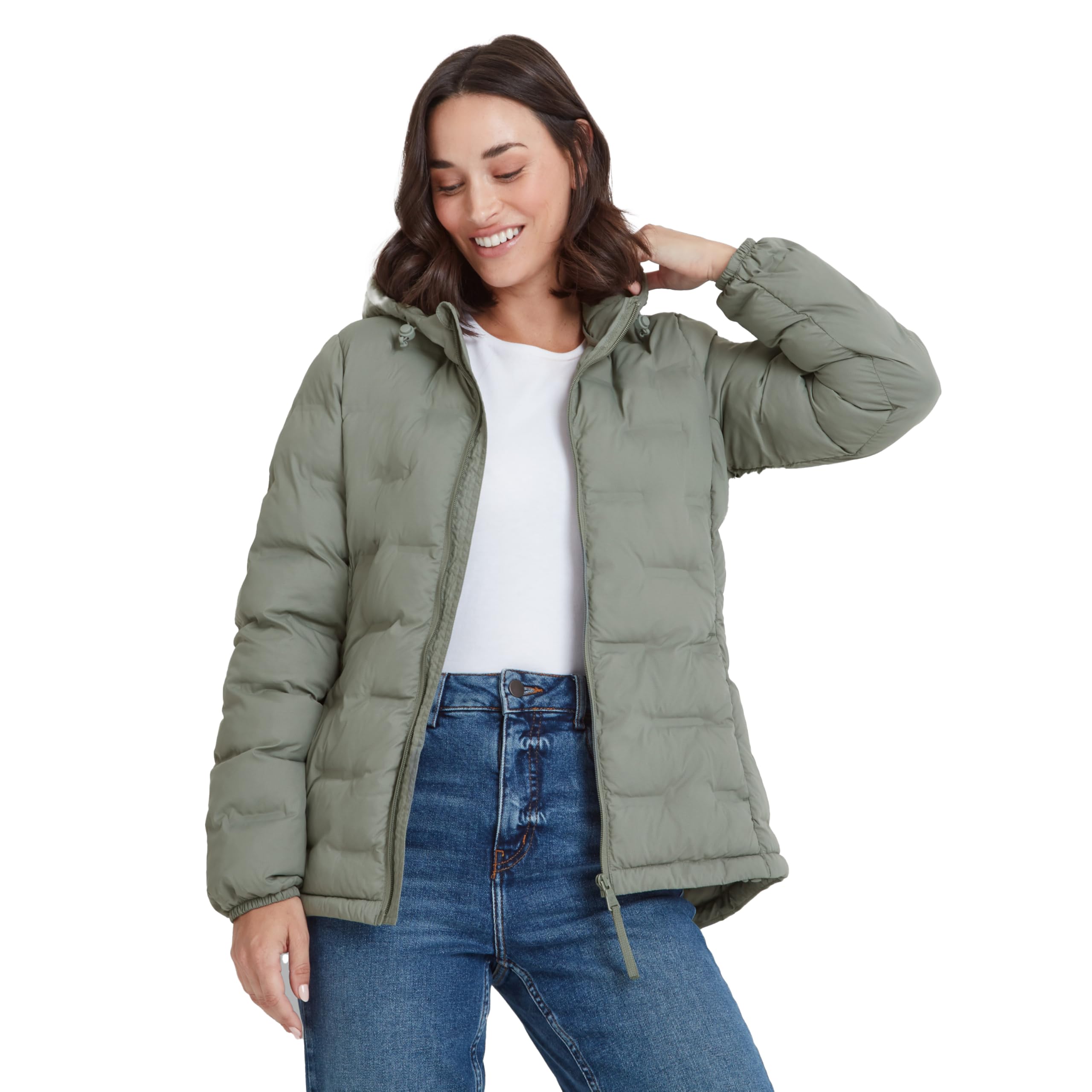 Tog24 Women's Khaki 'Palmer' Shower Resistant Insulated Jacket In | Size: 10