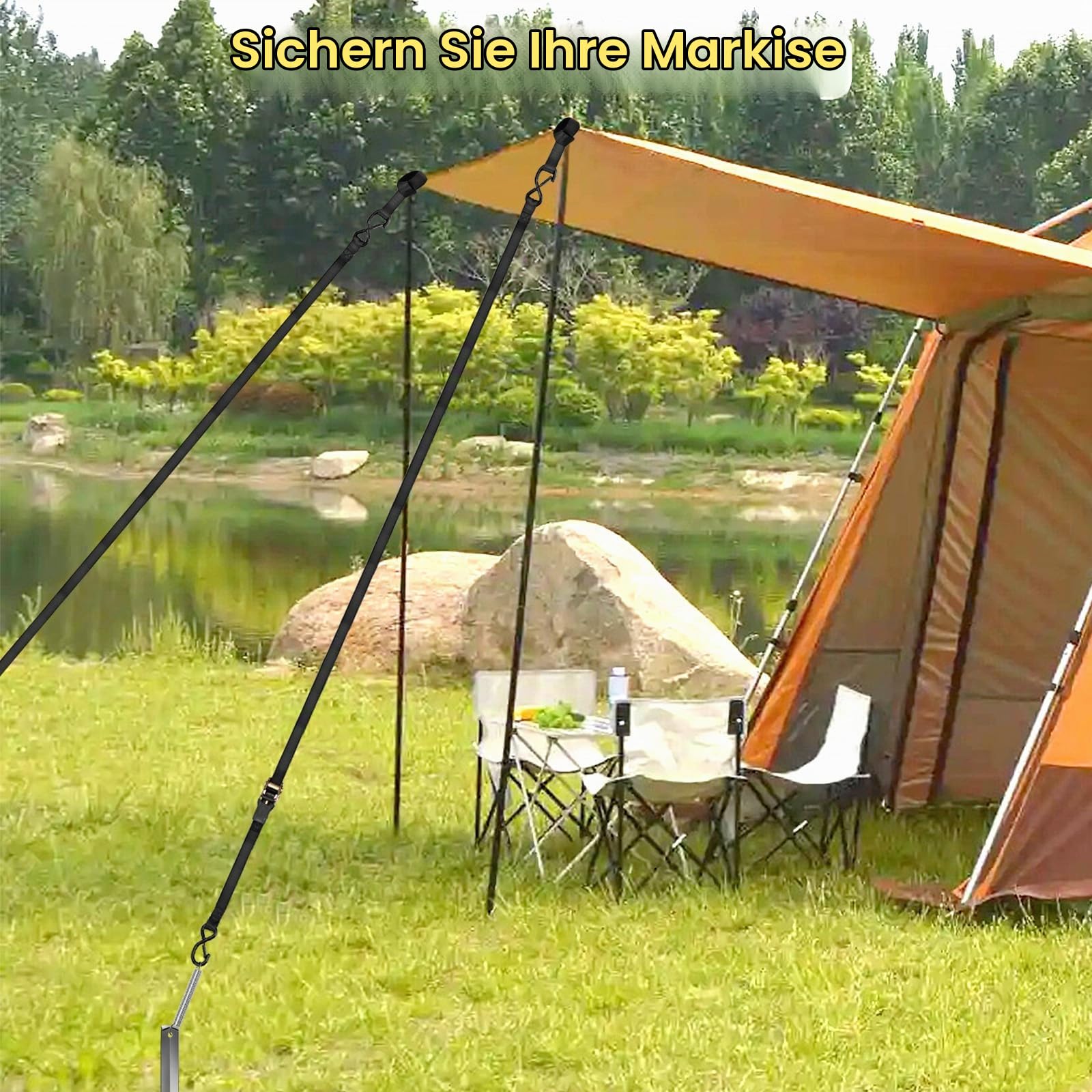 markise sichern Zoutpy Sturmband Set für Thule Omnistor wohnmobilausstattung, Sturmsicherung für Vorzelt und Zubehör fürs Wohnmobil | 35cm Erdanker Style:GS200 ER-30 Reiserucksäcke 60l online kaufen Sidluxe