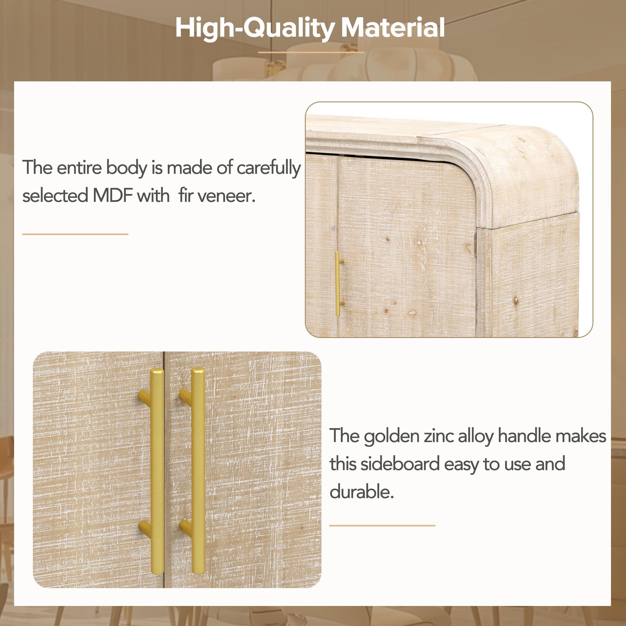 Amazon.com: Elefesign Retro Minimalist Curved Sideboard with