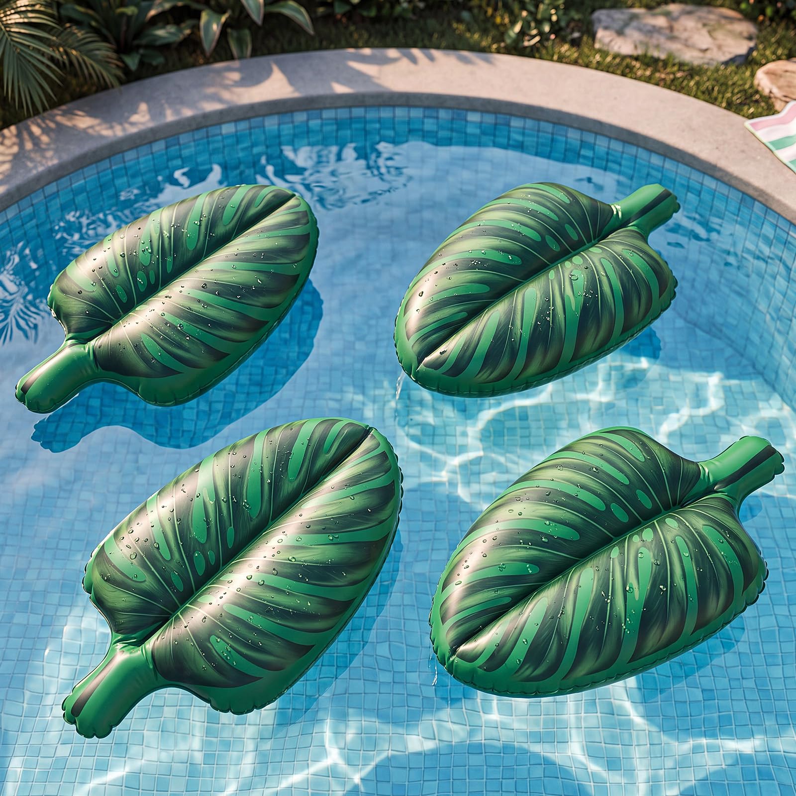 Photo 1 of ShinyRelief Inflatable Palm Leaf Pool Floats 20"