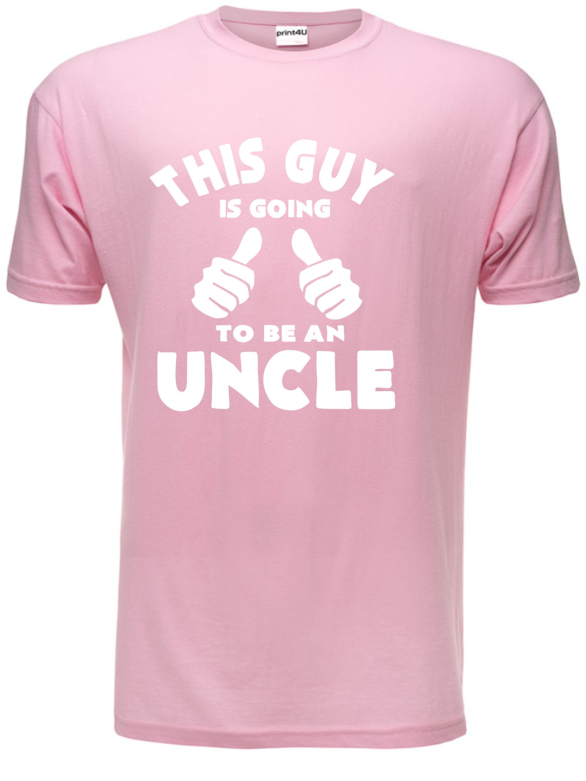 This Guy is Going to Be A Uncle Mens T-Shirt Large Pink