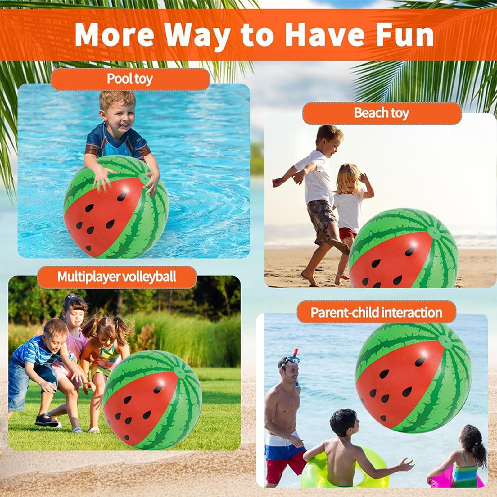 Pallone da spiaggia anguria galleggiante da 75 cm per giochi estivi preferiti