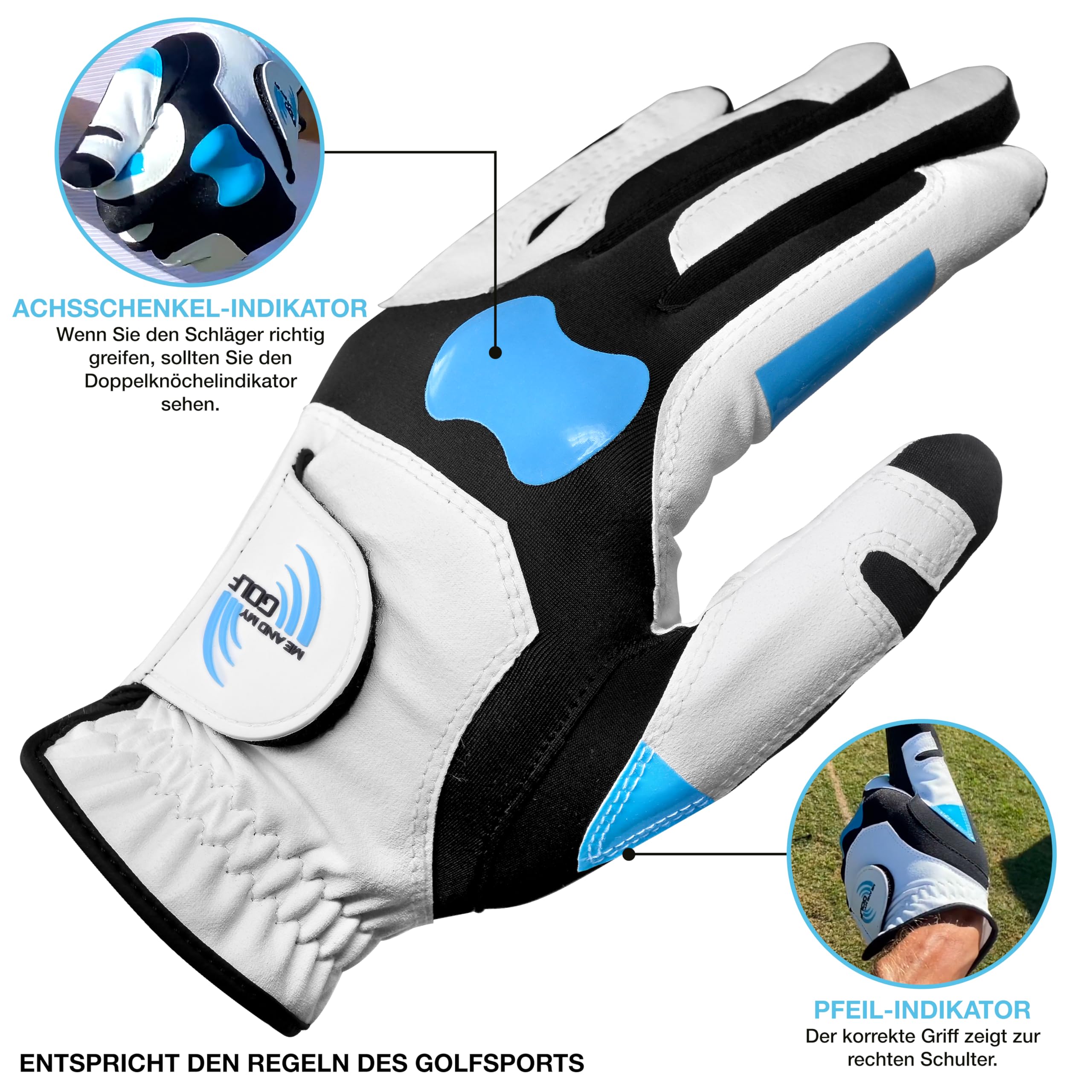 ME and My Golf True Grip Trainingshandschuh — Perfekter Halt bei jedem Schlag, Beinhaltet Schulungsvideos, Fixieren Sie Ihren Schwung und Griff