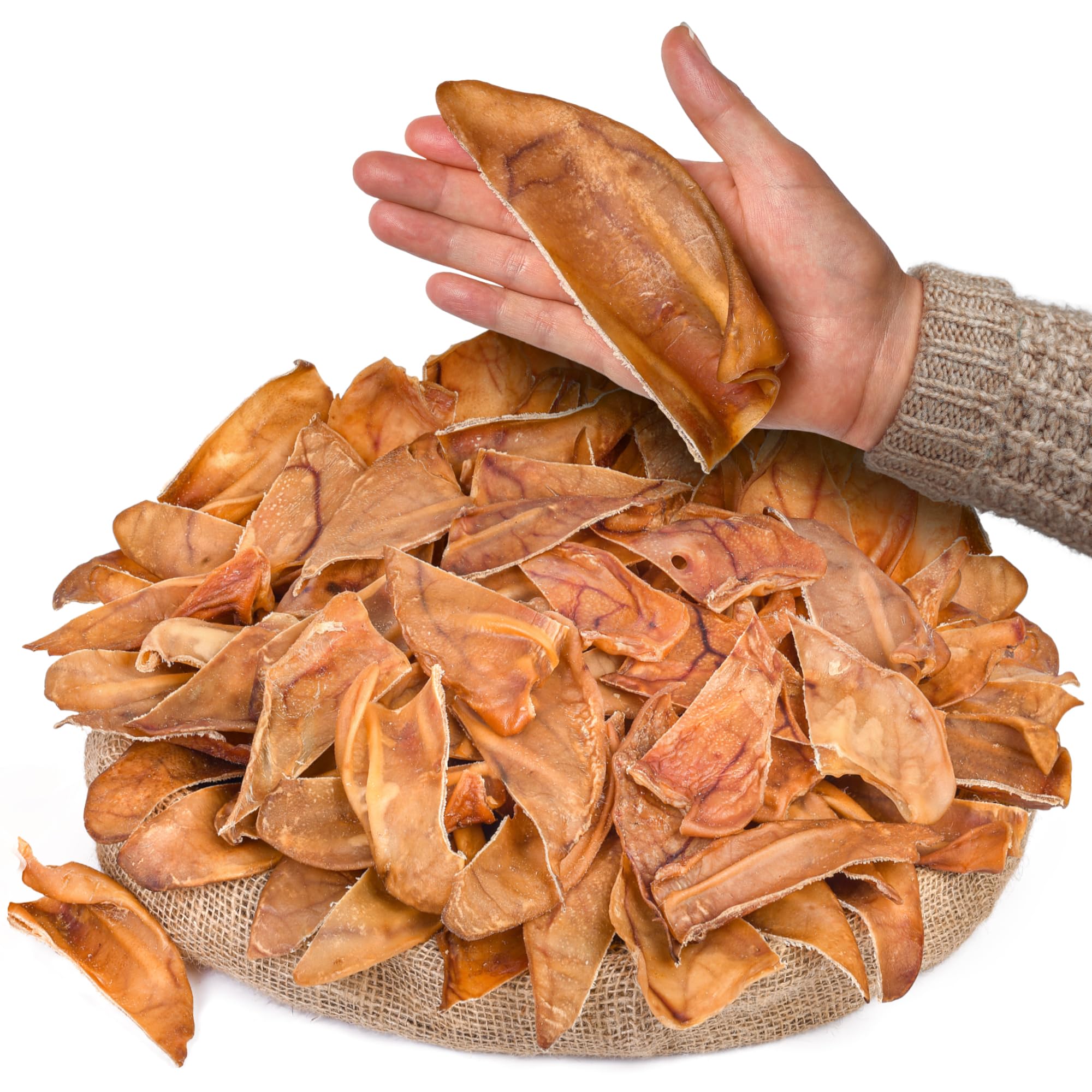 Healthy Half Pig Ears 100 pcs | Natural Single Ingredient Dog Treats | Rawhide Alternative Chews | Dental Snack for All Breeds
