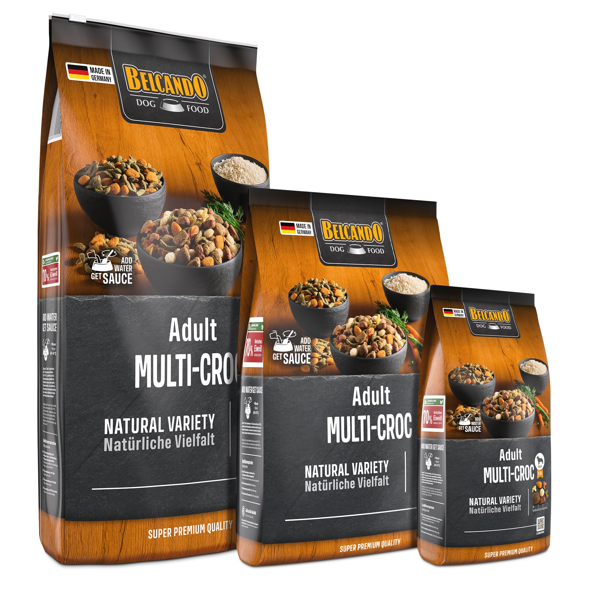 Belcando Adult Multi-Croc [12,5 kg] | Comida Seca con Pasta y Chips Vegetales | Alimento Completo para Perros Adultos a Partir de 1 año de Edad