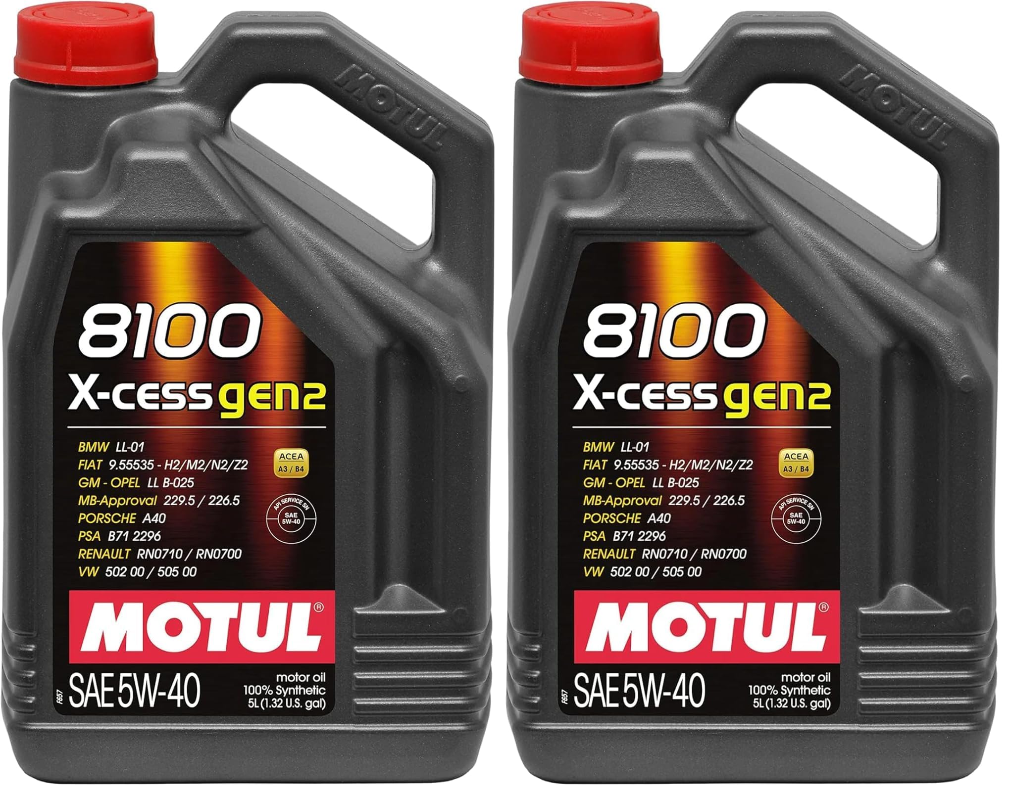Motul 109776 8100 X-Cess Gen2 5W-40 Motor Oil 5-Liter Bottle (Pack of 2)