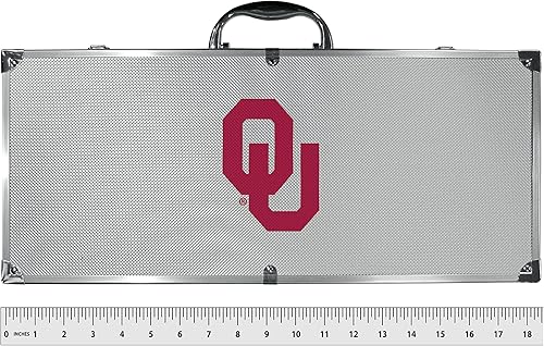 Miniatura 3 de NCAA Siskiyou Sports Fan Shop Oklahoma Sooners - Juego de barbacoa de acero con funda, 8 piezas, color gris