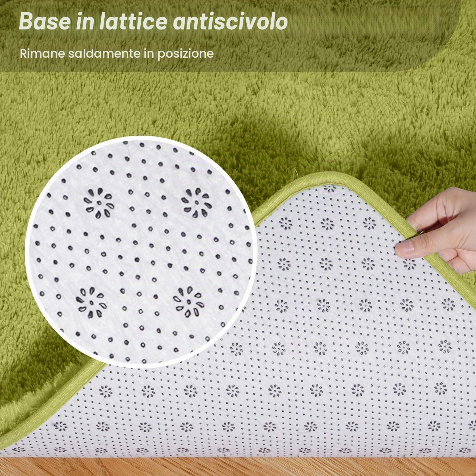 FVVRAX Tappeto a pelo lungo, morbido, 120 x 180 cm, verde, extra morbido, antiscivolo, per soggiorno, camera da letto, tappeto per bambini e animali domestici