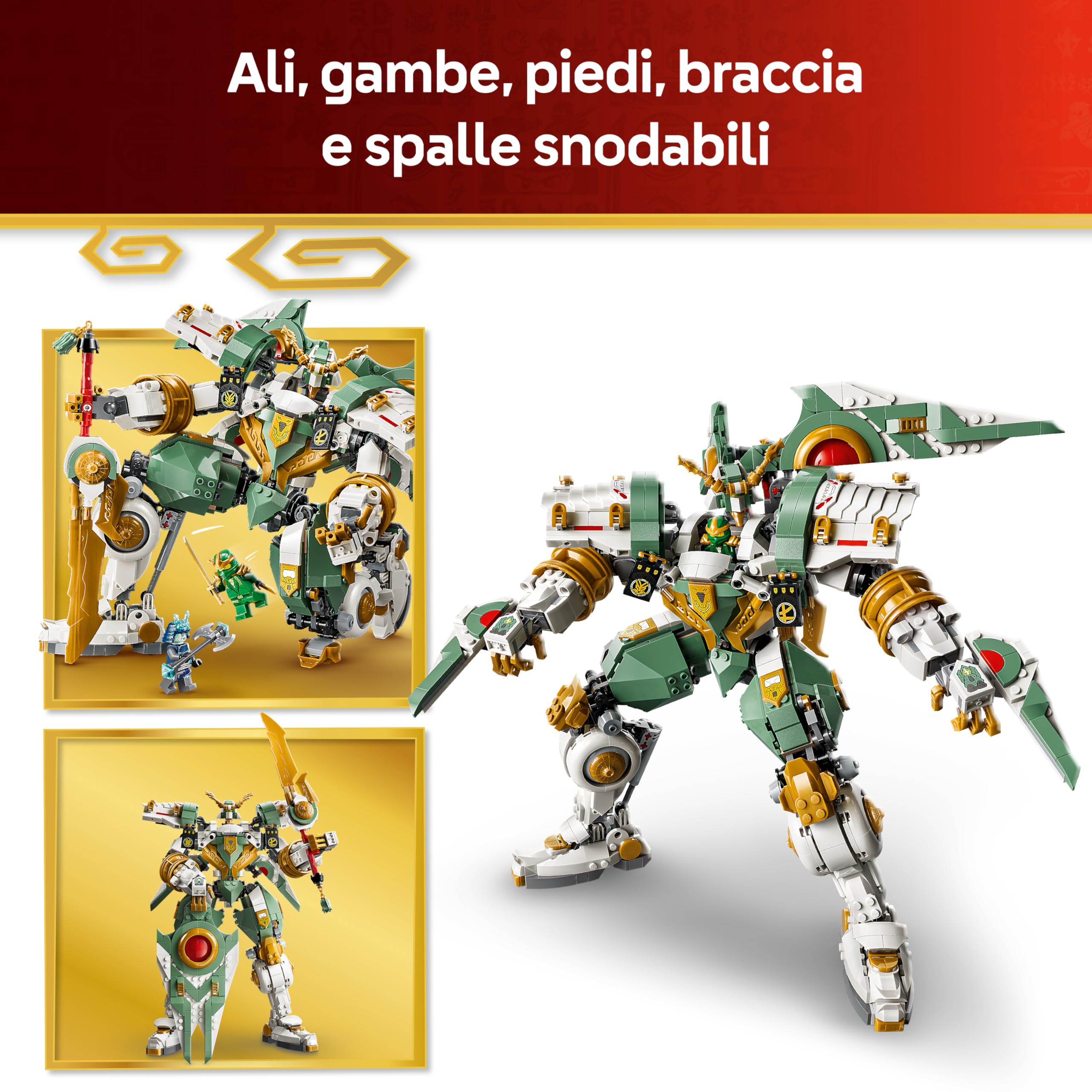 LEGO NINJAGO Mech Titano di Lloyd - 15° Anniversario - Giocattolo Ninja con Action Figure con Scudo e Spada, e Minifigure da Collezione - Regalo per Bambini, Ragazzi e Fan da 14 Anni in Su - 71860