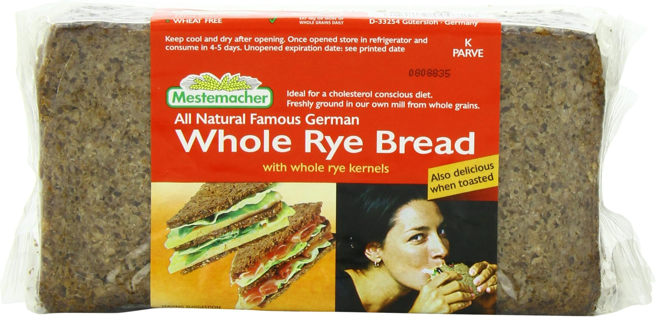 Bread Whole Rye, 17.6-Ounce (Pack of 6)