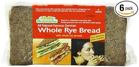 Mestemacher Bread Whole Rye, 17.6-Ounce (Pack of 6)