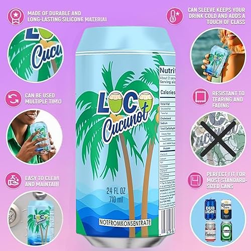 Miniatura 7 de BeerSkin Skywin - Funda de silicona para latas, cubierta para latas de bebidas, 24 oz (24.0 fl oz) disfrazándola como una lata de refresco (azul)