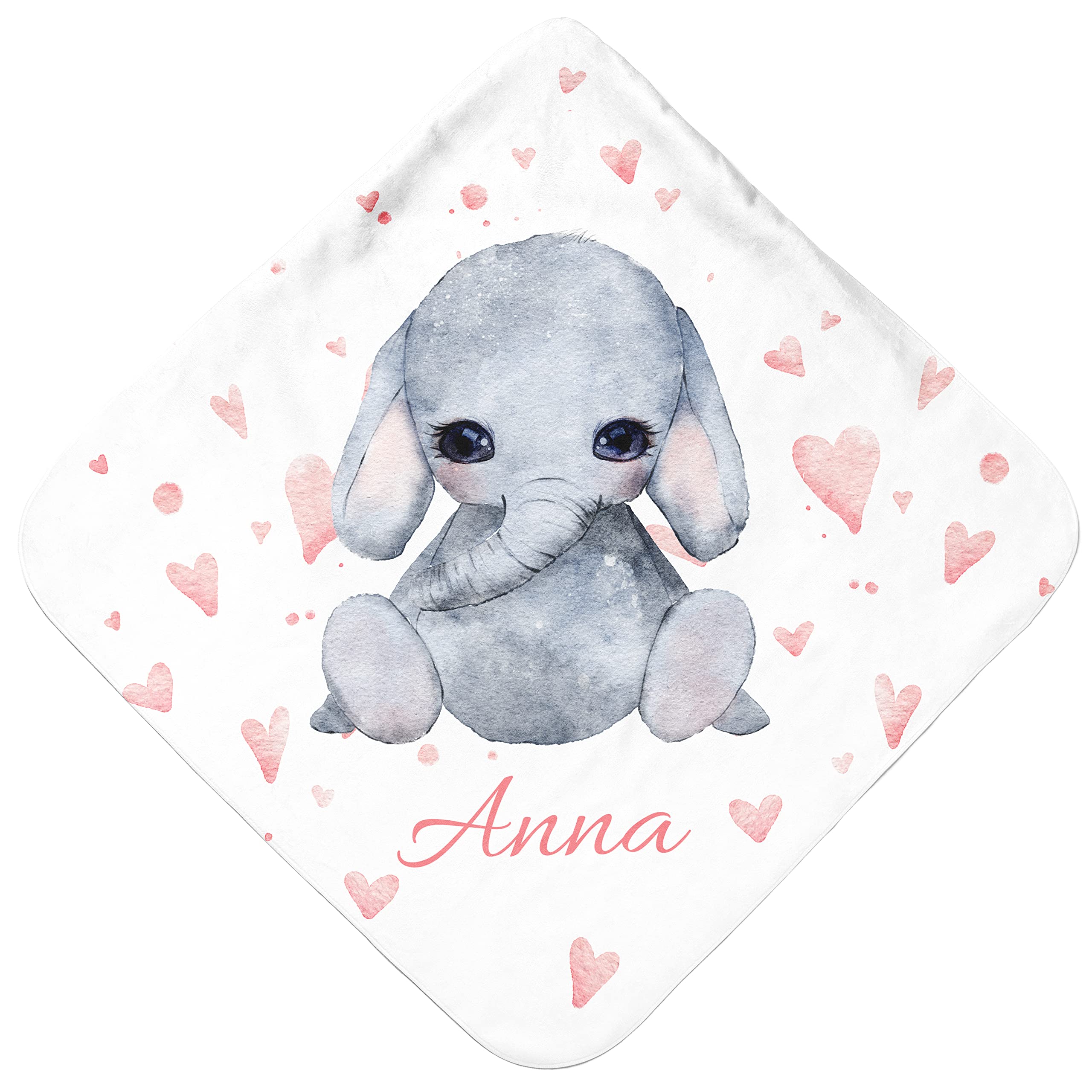 Serviette De Bain à Capuche Personnalisable - Avec Nom Et Motif Lion - Pour Bébé