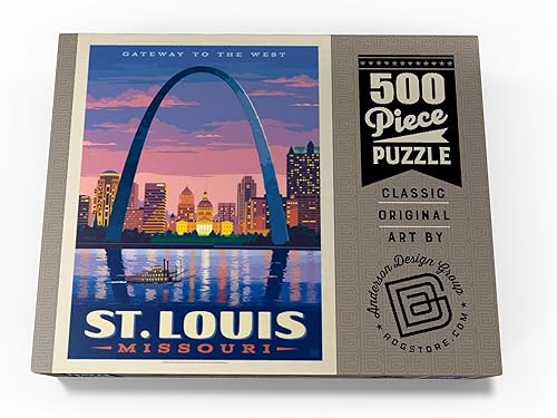 Miniatura 4 de St. Louis, MO Gateway Arch at Sunset, póster vintage, rompecabezas prémium de 500 piezas para adultos
