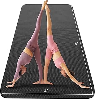 FrenzyBird Large Yoga Mat 72"x 48"x 1/4",Extra Wide Exercise Mat Large Exercise Mat Big Home Yoga Mat Pilates Mat,Non Slip,Thick,TPE Workout Mat,for Women & Men, Yoga, Pilates, Gym and Floor Workouts Pilates,Gym and Floor Workoutsfor