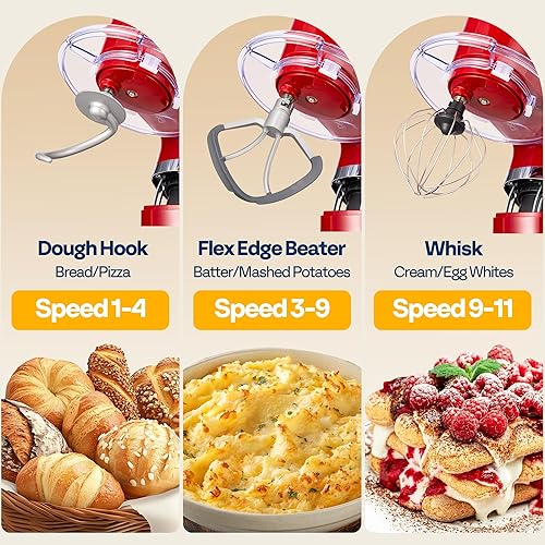 Miniatura 6 de VIVOHOME Batidora de pie con fermentación, batidora eléctrica de masa preestablecida de un solo toque con tazón de 6 cuartos de galón, batidora de