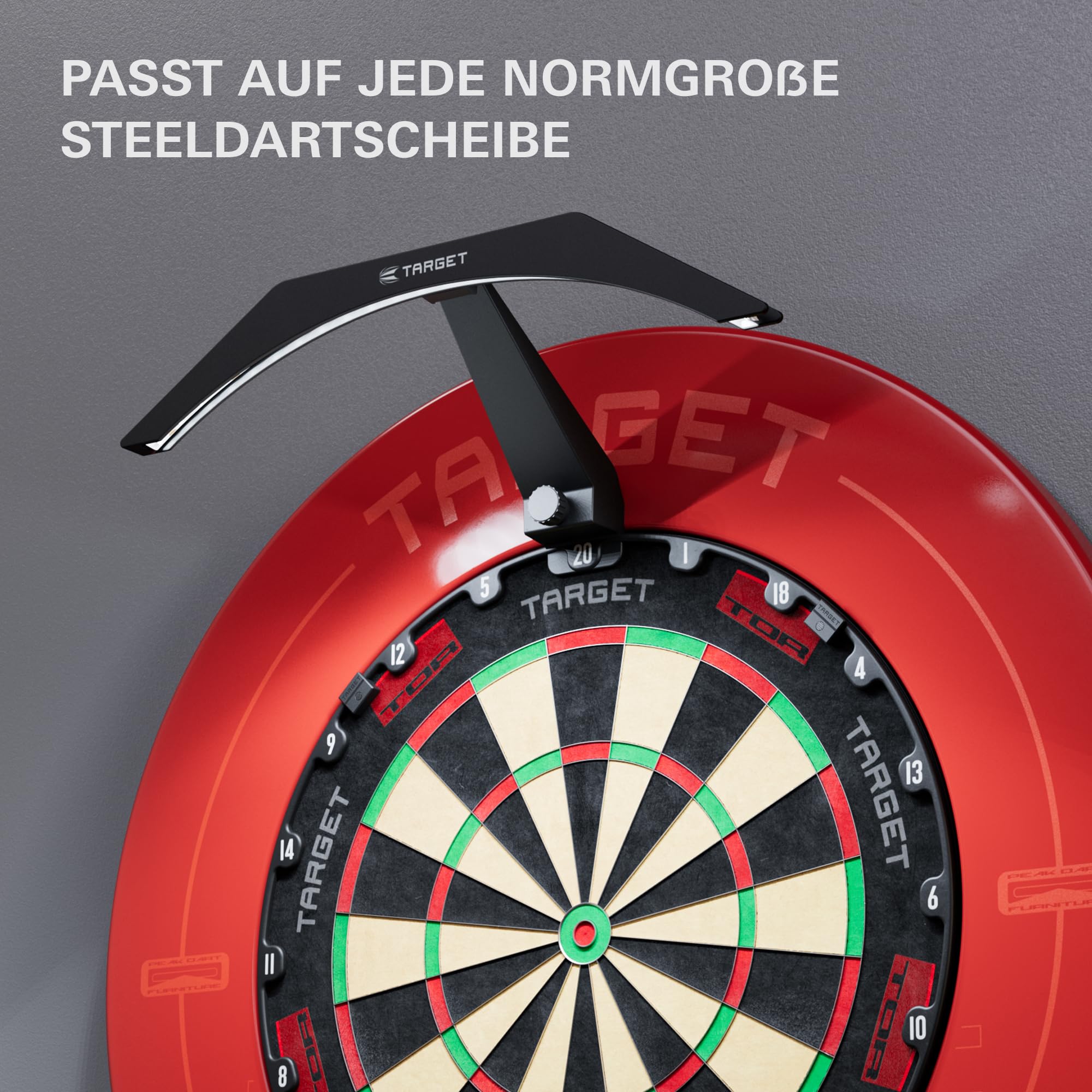 Target Darts LED-Dartboard-Beleuchtung – Dartbeleuchtung für das gesamte Board | Extra langes 3 m Kabel | Sicherer Halt für alle Dartboards | Einfache Montage | Professionelles Dartzubehör