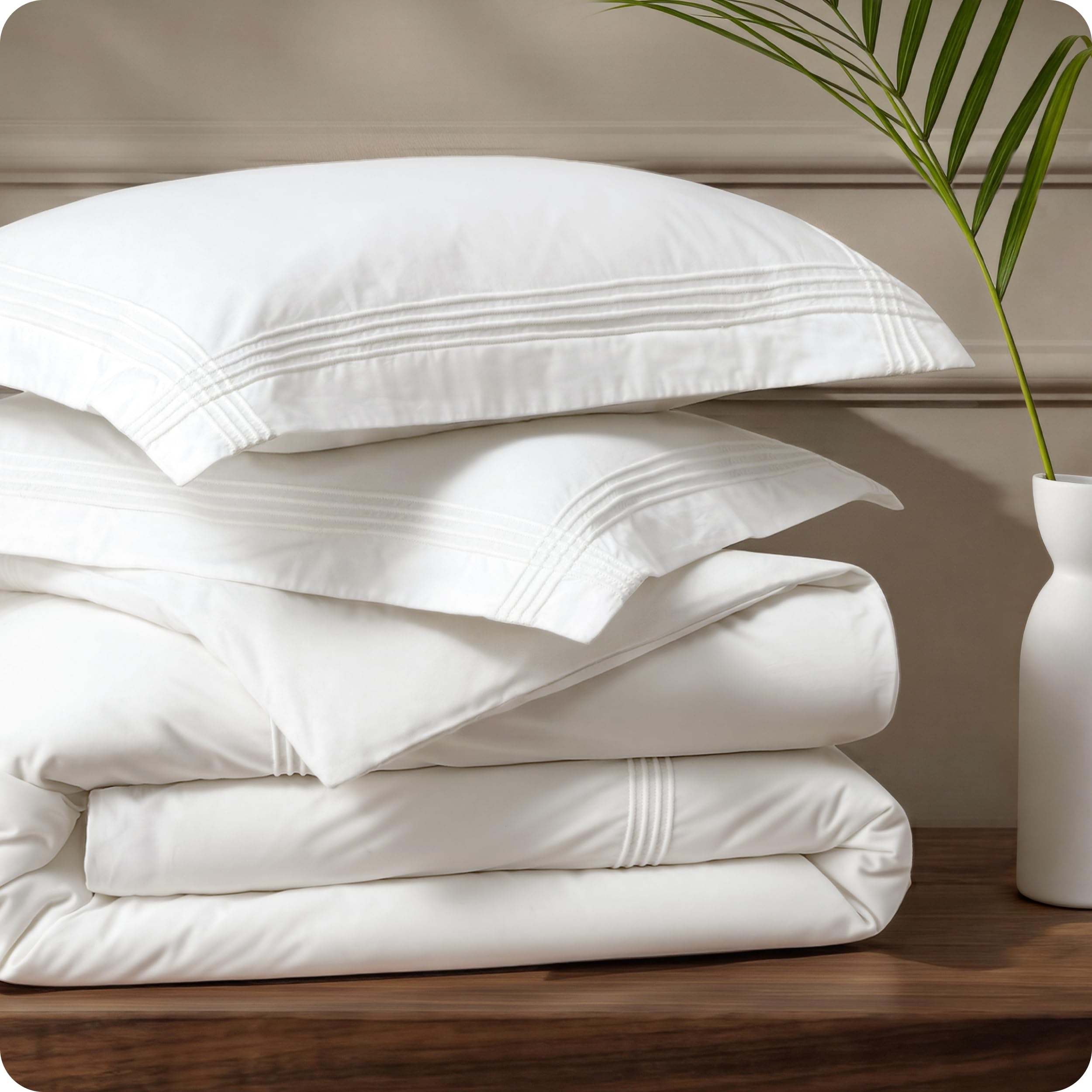 Bedsure 100% Cotton Percale Duvet Cover King