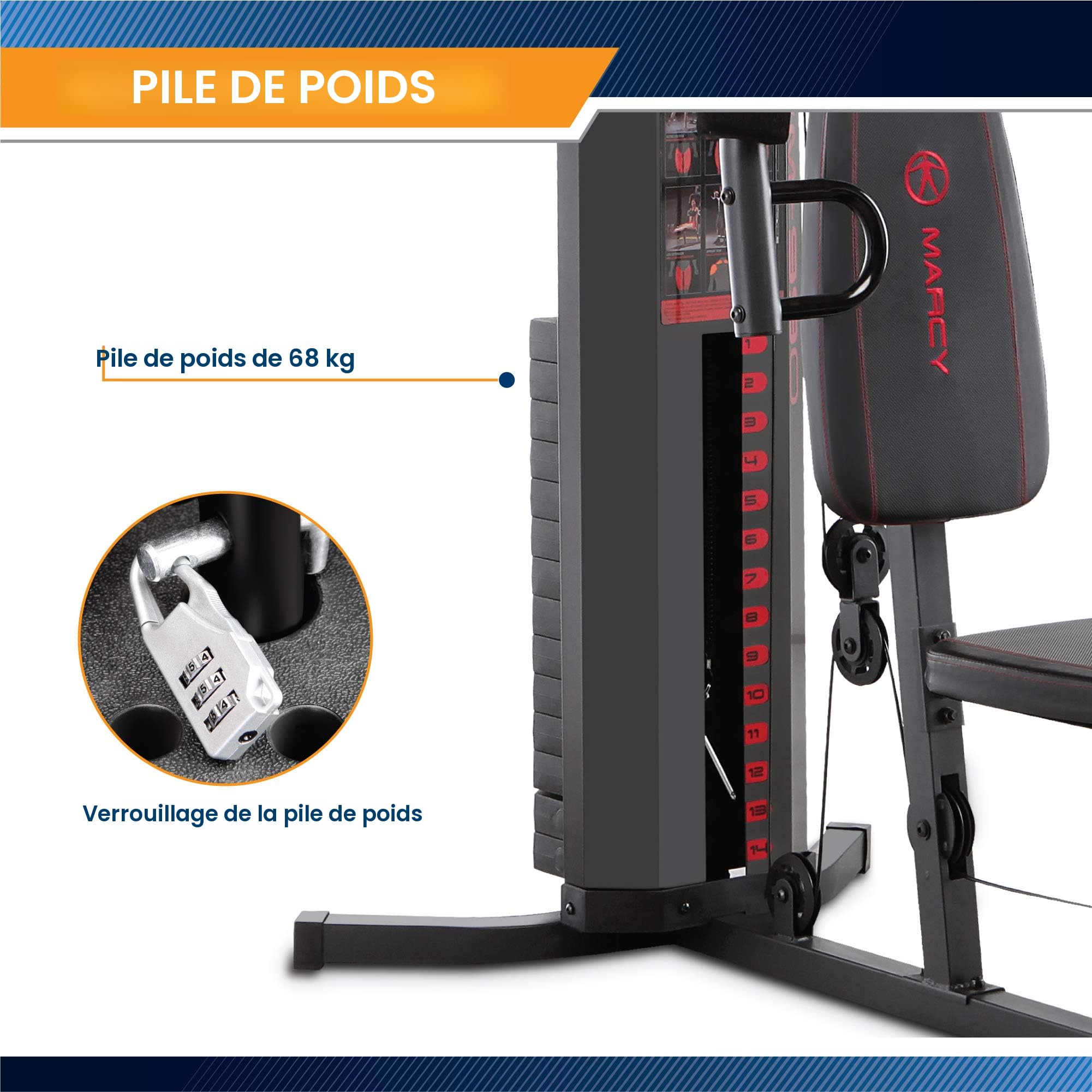 Marcy Station De Gym à Domicile Multifonctionnelle 150 Lb Pour Entra Nement Corporel Complet