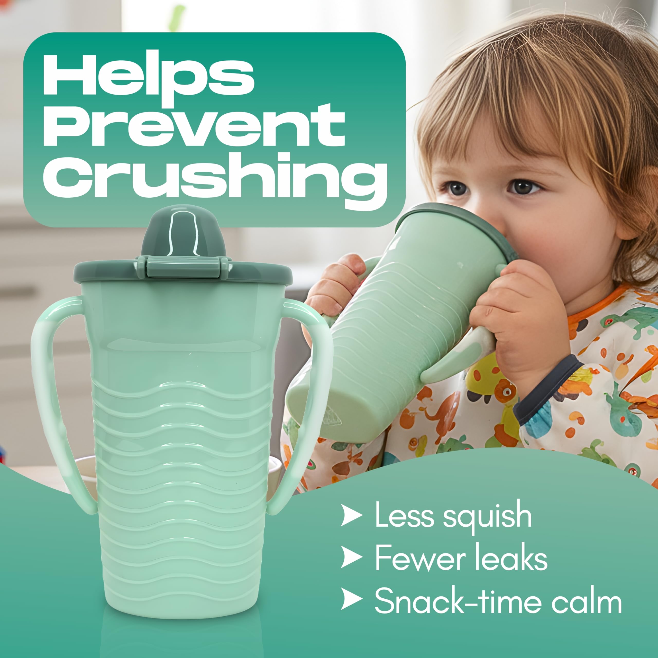 Mommy's Helper Pouch Mate Baby Food Pouch Holder – No-Squeeze Toddler Pouch Holder with Soft Spout and Easy-Grip Handles – BPA Free, Recycled Plastic,