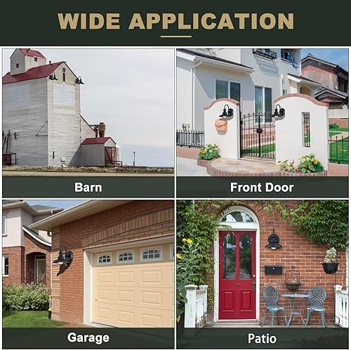 Miniatura 7 de LONEDRUID Aplique de pared con sensor de anochecer a amanecer, aplique de pared exterior negro con cuello de cisne para granero, impermeable,