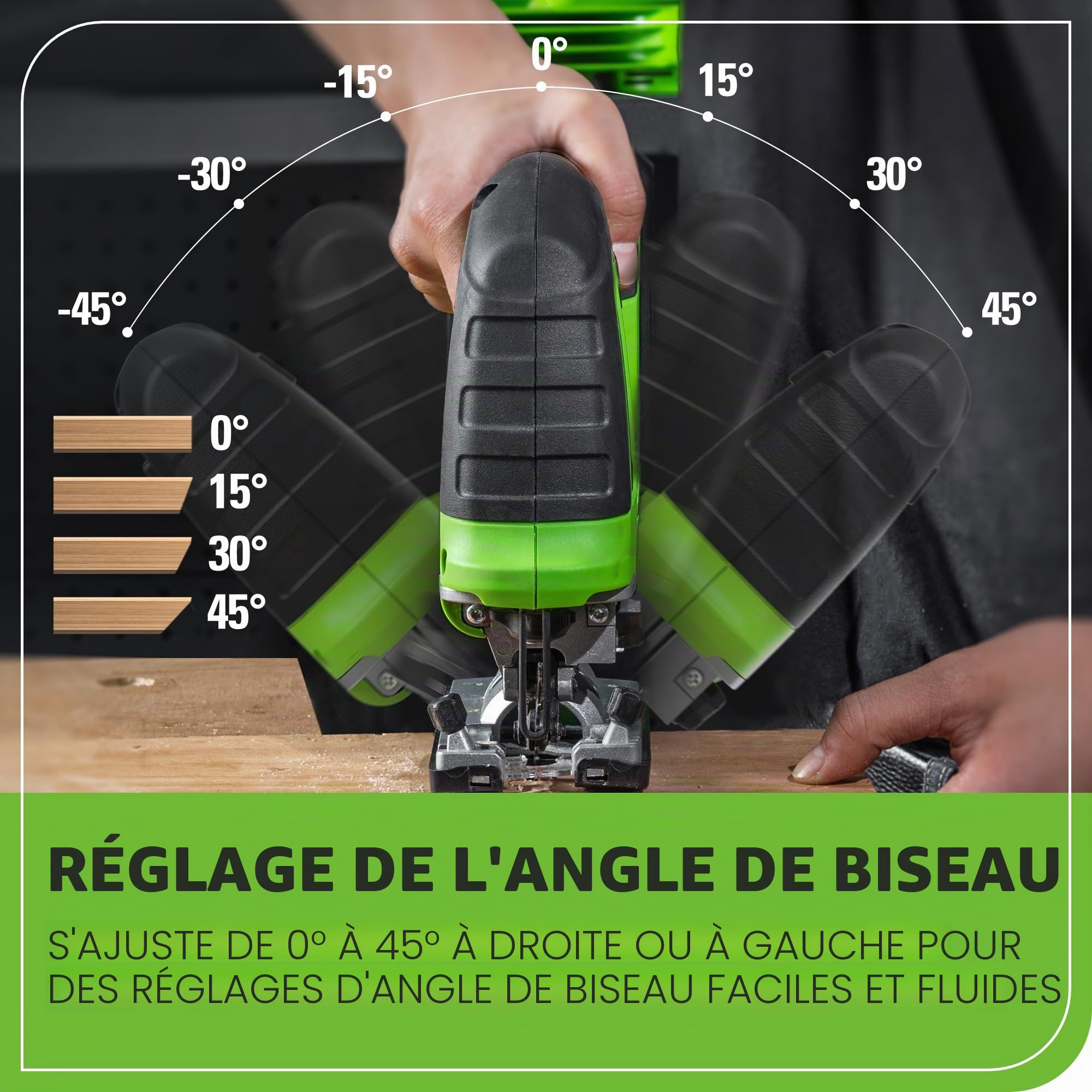 Greenworks Scie sauteuse sans fil 24 V et meuleuse à poing sans fil, hauteur de levage 26 mm, brushless, avec batterie 2 Ah et chargeur