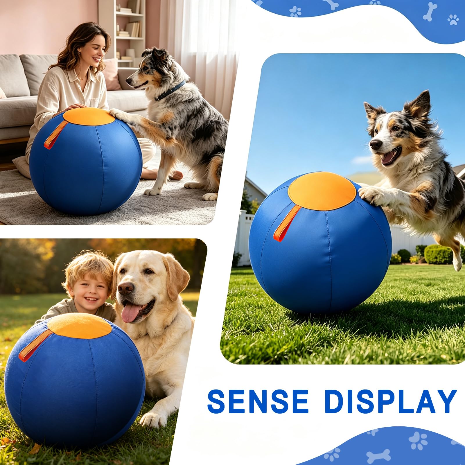 Herding Ball für Hunde, Aufblasbar Treibball Hund, Training Hundeball (A)