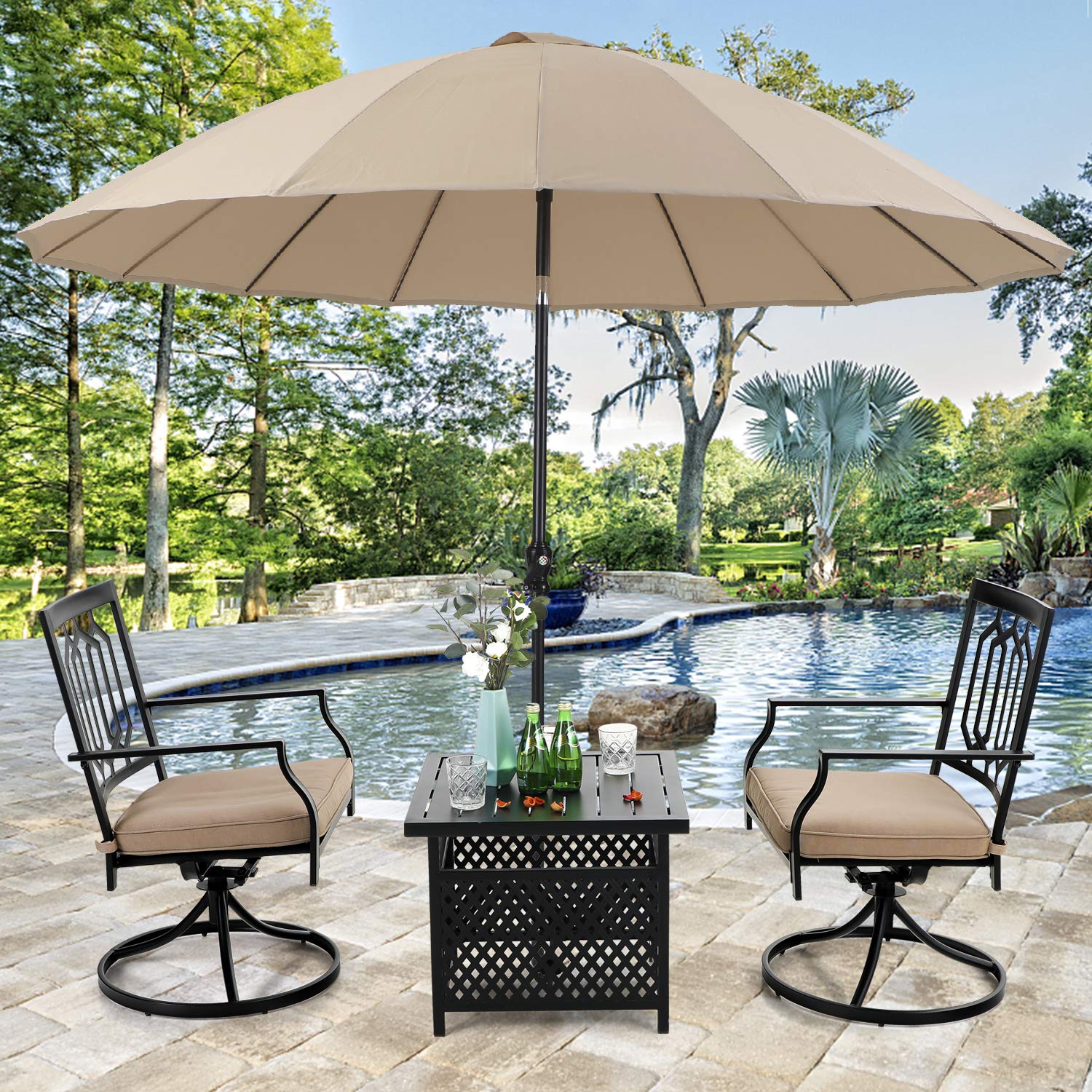 10 ft square tilt patio umbrella 10 ft Cantilever Patio Umbrella with Solar LED Lights for Pool and Garden-Blue main image 1