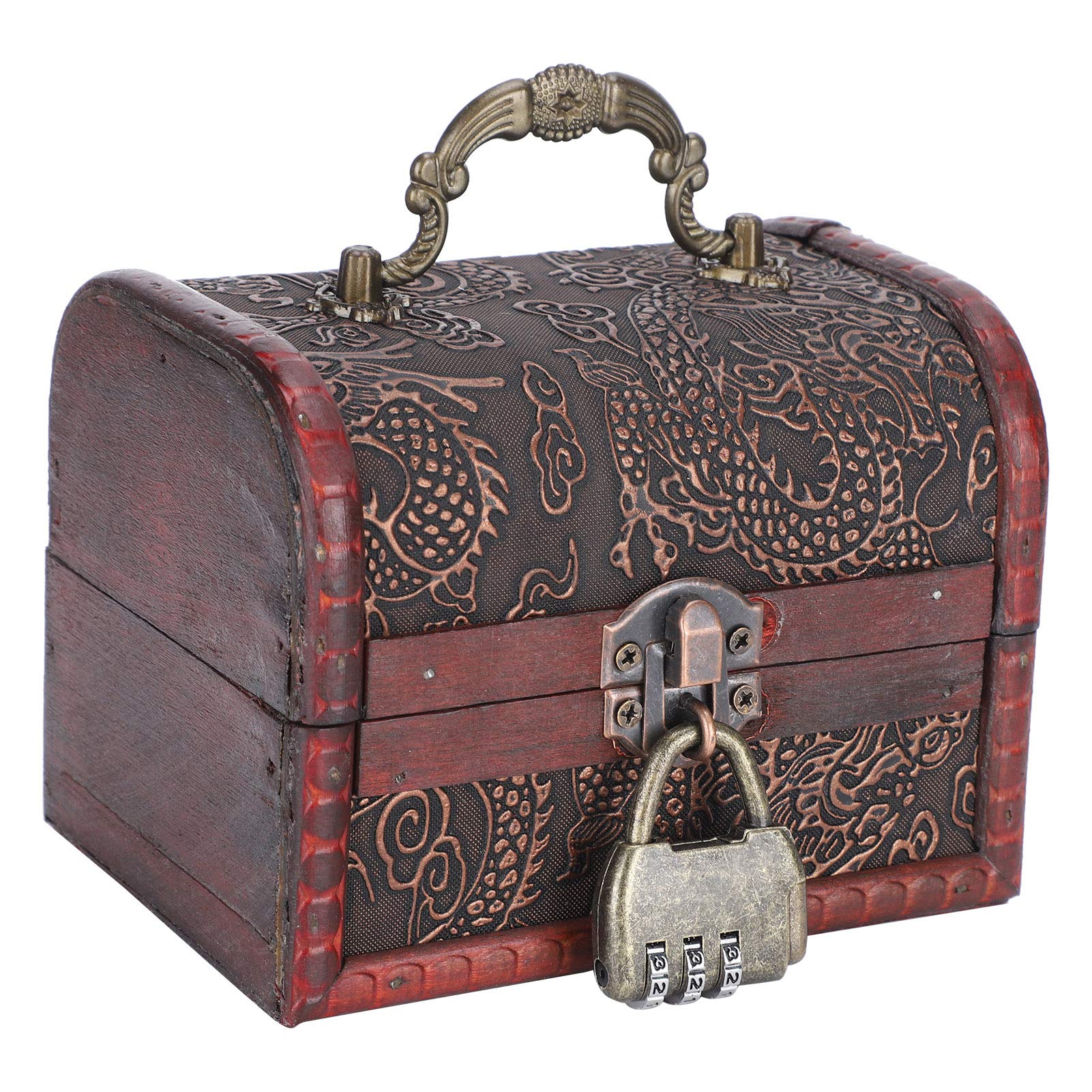 Uoxhfdh Women's Style1 Jewelry Storage Case, Jewellery Box,Retro Floral Embossed Box(Style1)