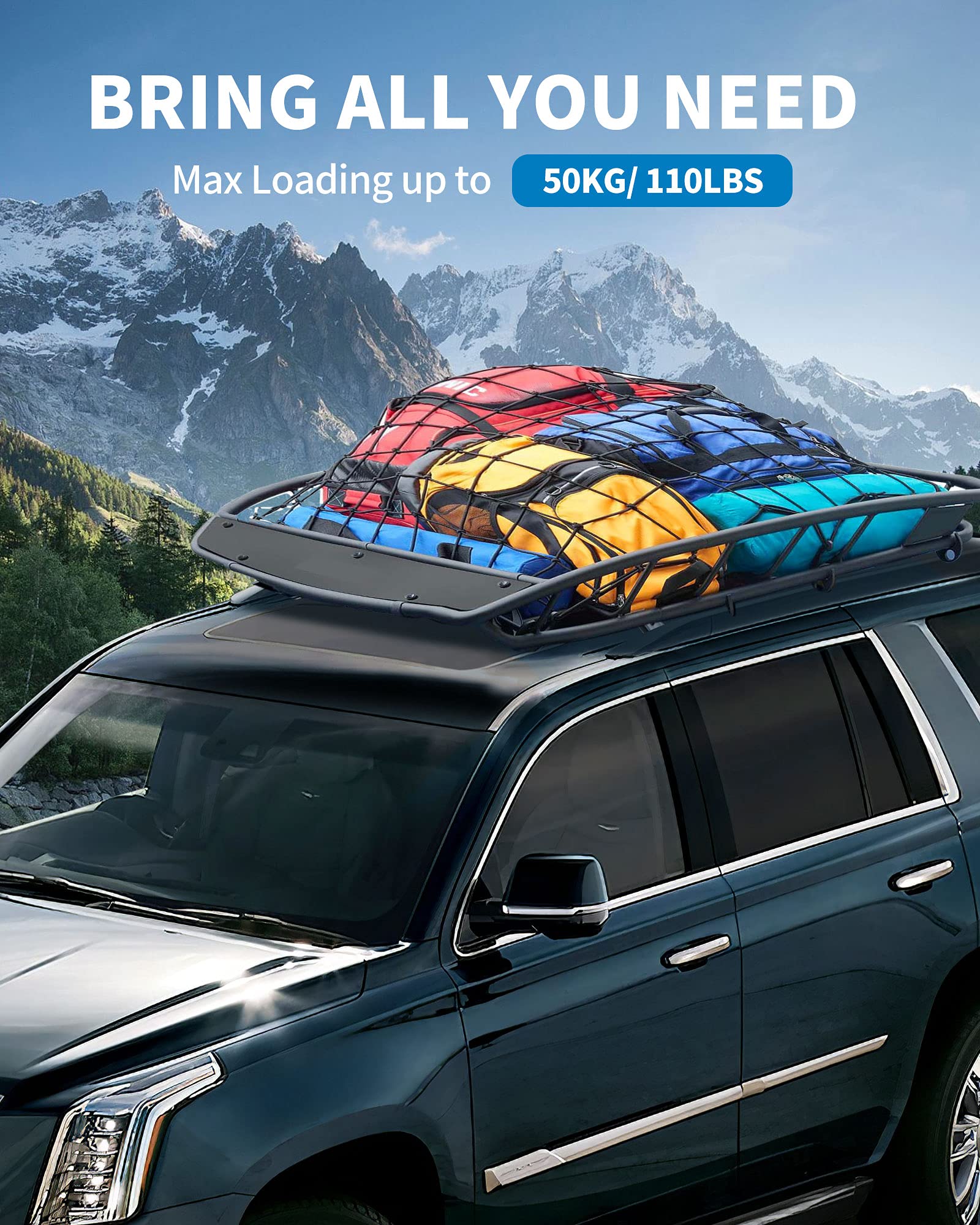 LEDKINGDOMUS Cross Bars Roof Racks Compatible for 20152020 GMC Yukon