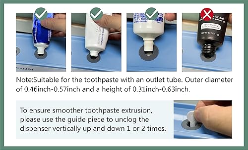 Miniatura 5 de Soporte para cepillos de dientes para baños, dispensador de pasta de dientes, taza azul, exprimidor automático de pasta de dientes montado en la
