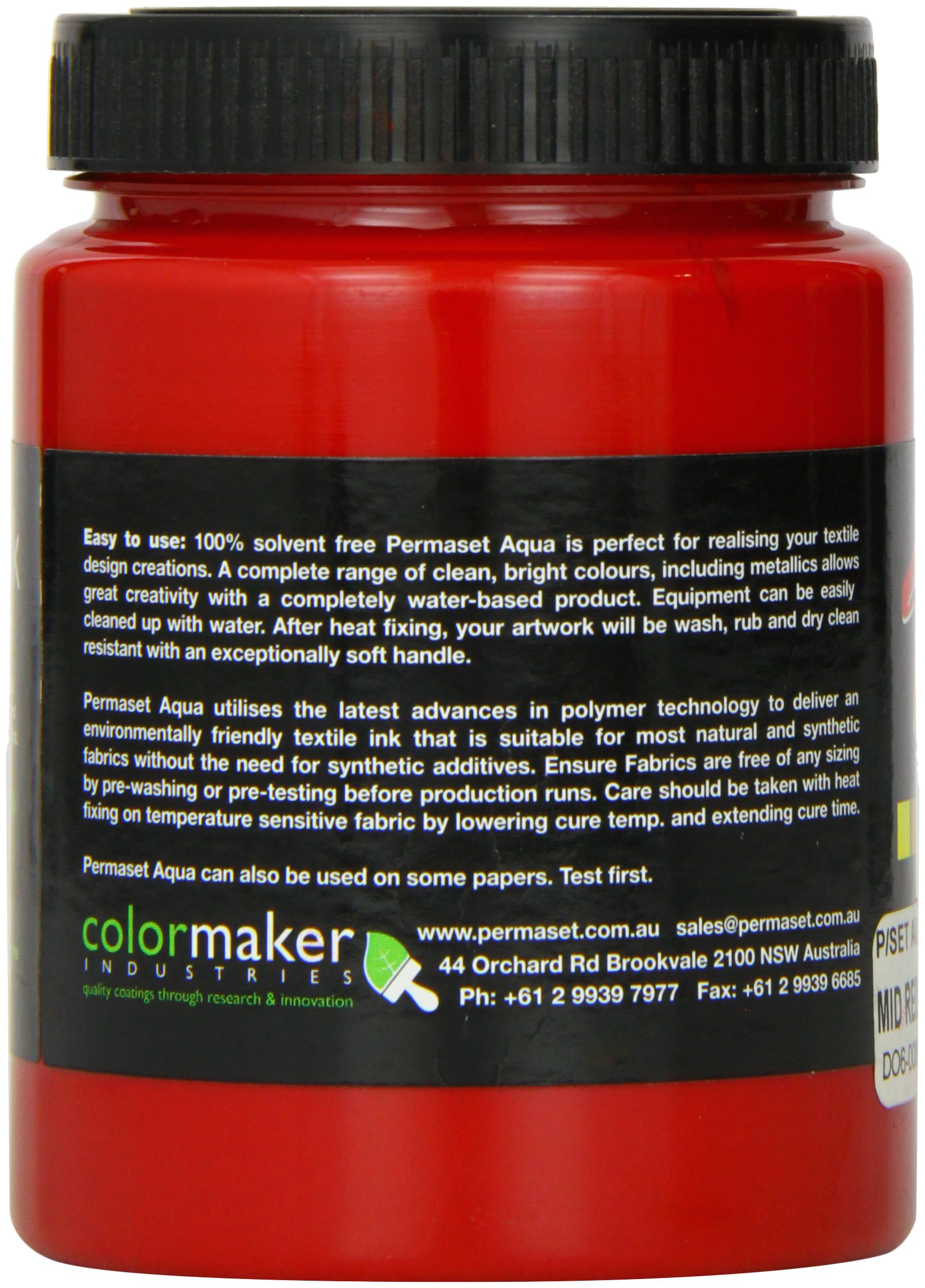 Permaset Aqua - Tinta para serigrafía textil (300 ml, ecológica, color rojo brillante)