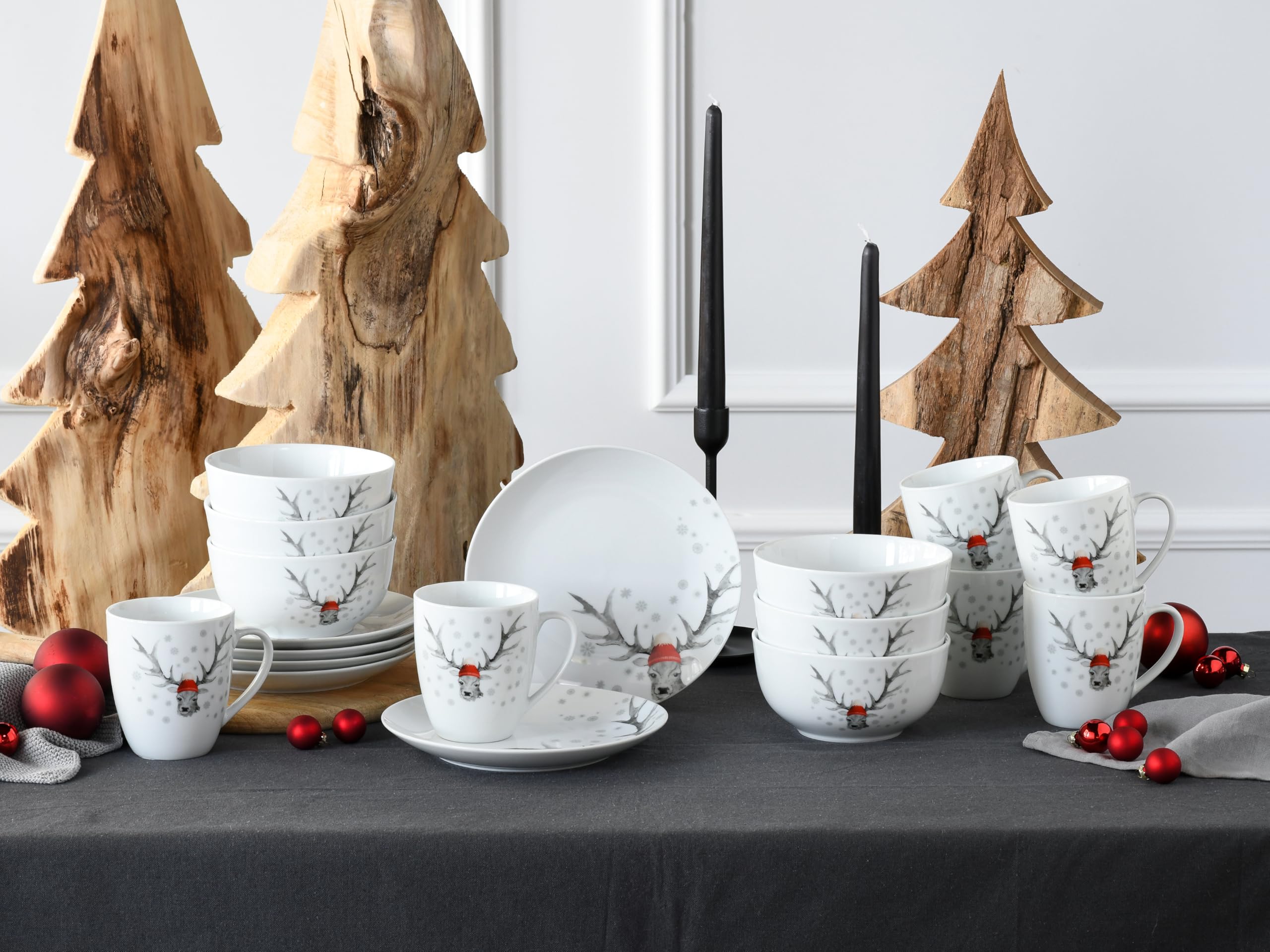 CreaTable, 21498, seria księżycowa, zestaw 18 sztuk, dla 6 osób, kasza z porcelany, do mycia naczyń i mikrowellengeeignet, jakość