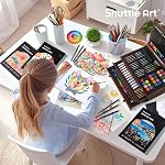 Shuttle Art Deluxe Gift Art Kit, 202-Piece Wooden Art Supplies Set with 4 Drawing Pads, Canvases, Coloring Sheets, Acrylic Paint, Crayons, Oil Pastels, Colored Pencils for Kids, Artists, Beginners