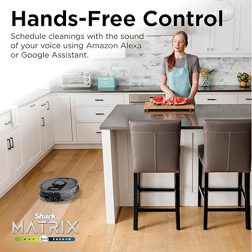 Miniatura 10 de Shark Matrix Plus - Robot aspirador y trapeador 2 en 1 con trapeador sónico, limpieza matriz, mapeo del hogar, base autovaciante sin bolsa, control